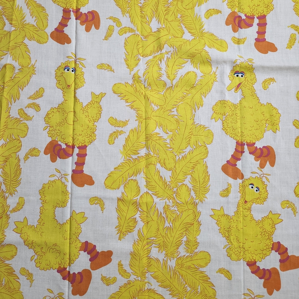 Vintage Seasame Street Big Bird  Twin Flat Sheet